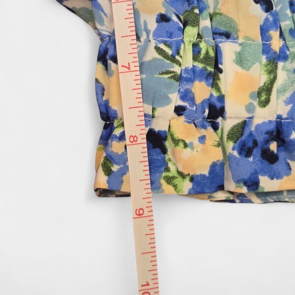 Altar’d State Short Sleeve Floral Smocked Crop Top Multicolor S Girly Coquette - Picture 7 of 7